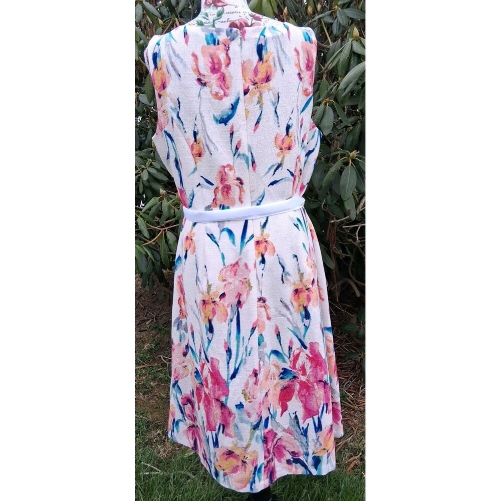 Kasper Womens 16 A-Line Floral White Dress Spring Mother Of The Bride Trad Wife